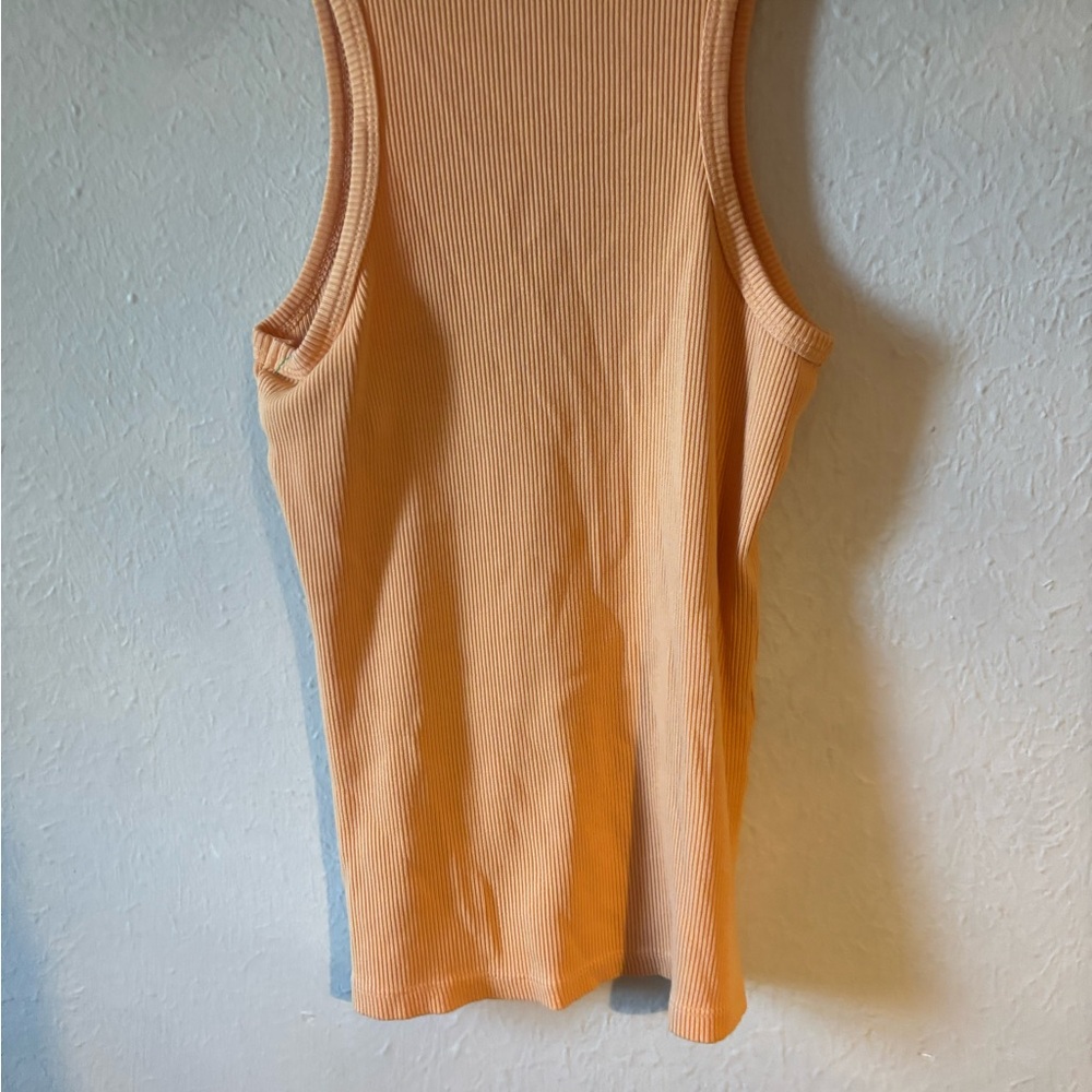 Agolde‎ Orange Ribbed Tank Top - Picture 4 of 7